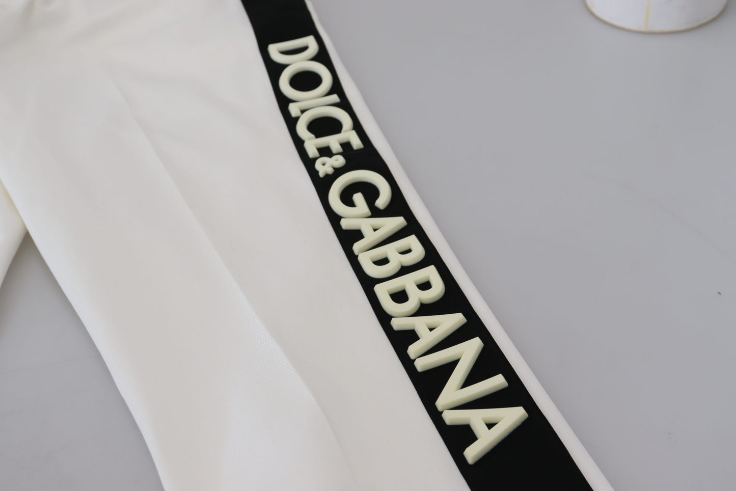 Dolce & Gabbana Elegante weiße Baumwoll-Jogger-Hose