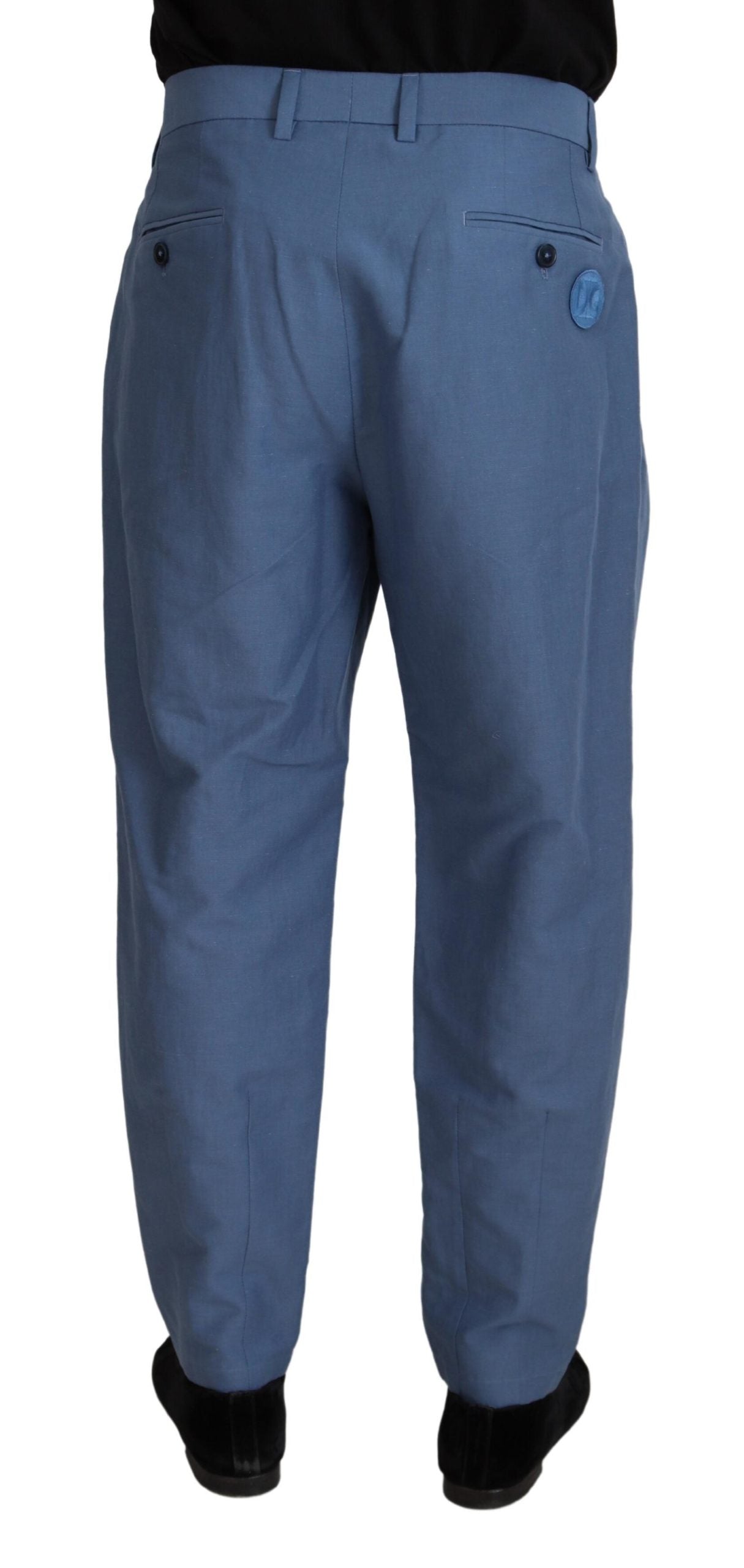 Dolce &amp; Gabbana Elegant blue linen-cotton trousers