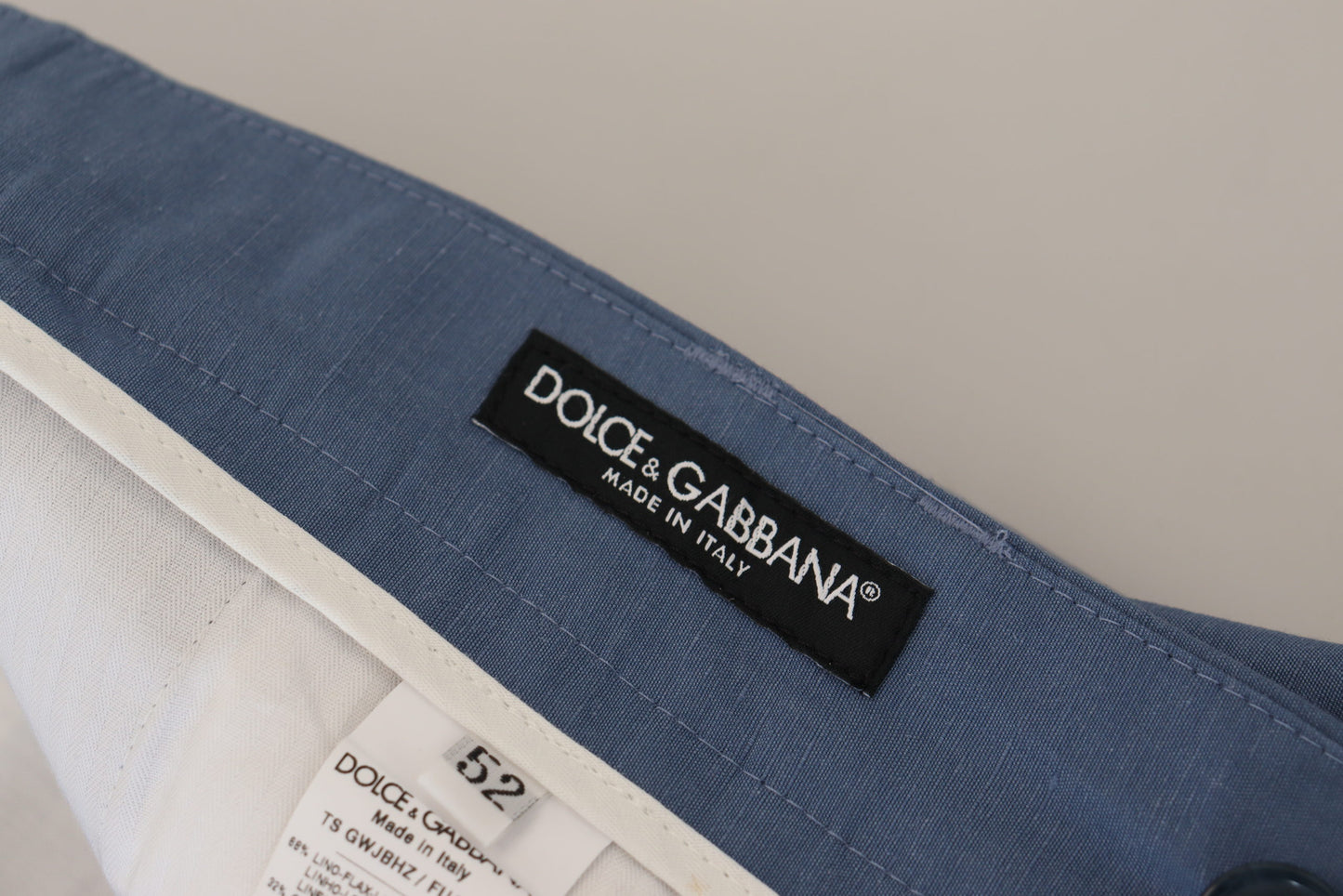 Dolce &amp; Gabbana Elegant blue linen-cotton trousers