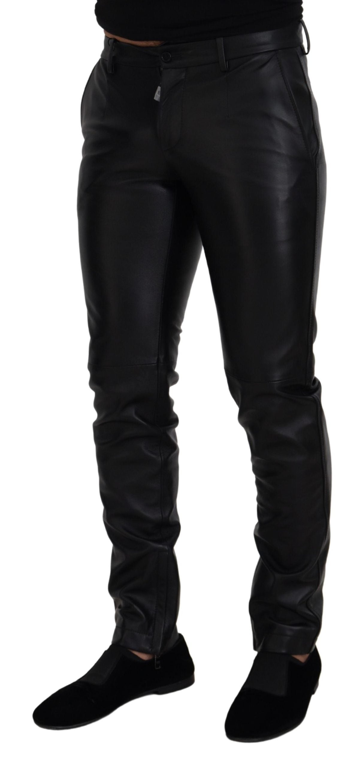 Dolce &amp; Gabbana Elegant Black Agnello Pants for Men