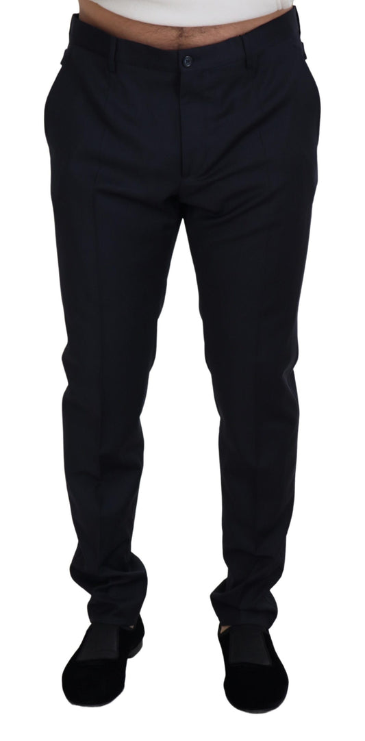 Dolce &amp; Gabbana Elegant blue wool blend trousers