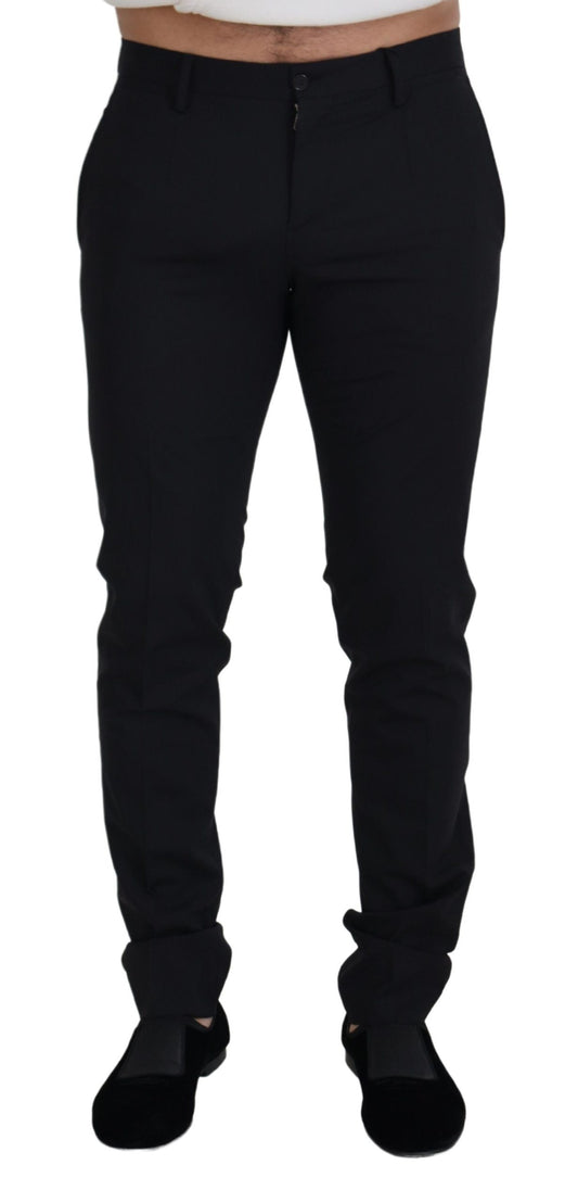 Dolce &amp; Gabbana Elegant black wool blend trousers