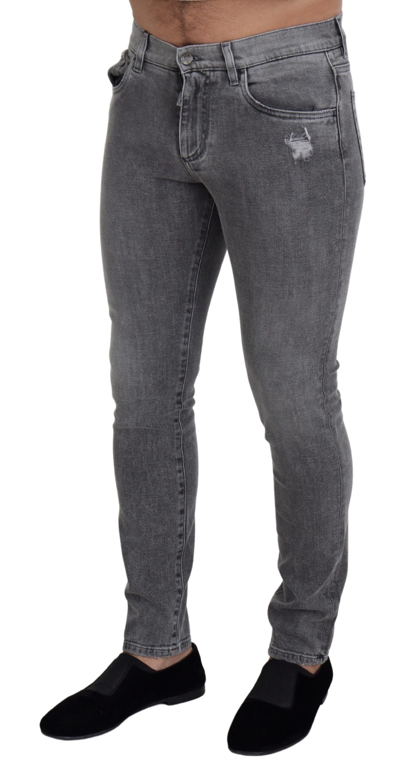 Dolce & Gabbana Schicke grau gewaschene Denim-Hose