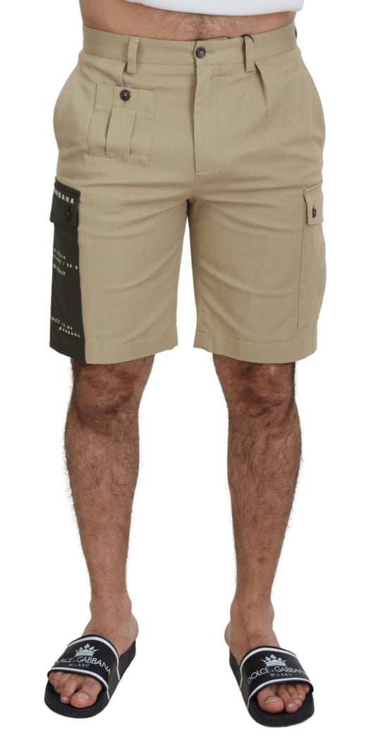 Dolce &amp; Gabbana Elegant beige cotton blend designer shorts