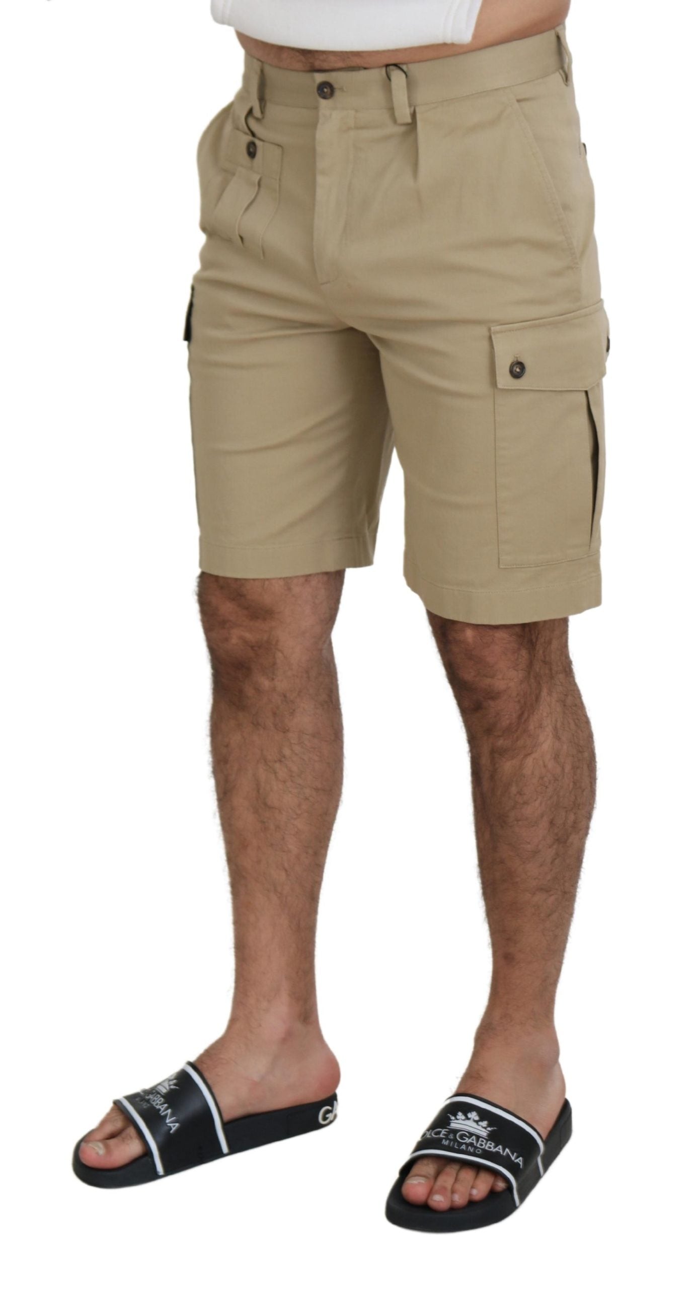 Dolce &amp; Gabbana Elegant beige cotton blend designer shorts