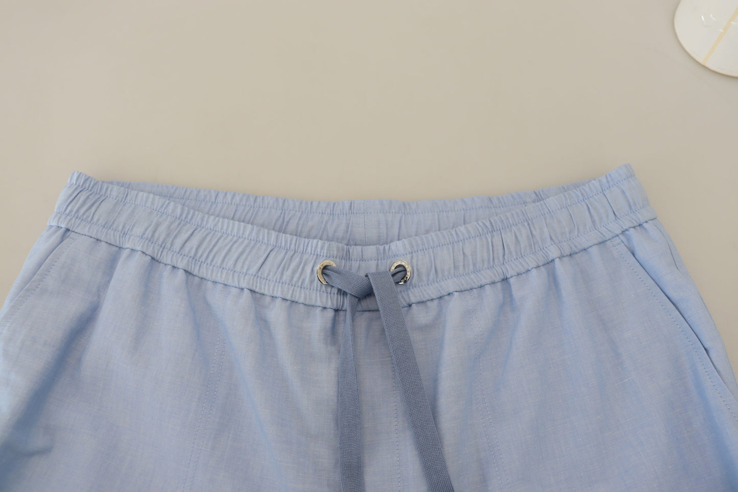 Dolce &amp; Gabbana Elegant light blue summer shorts made of linen-cotton