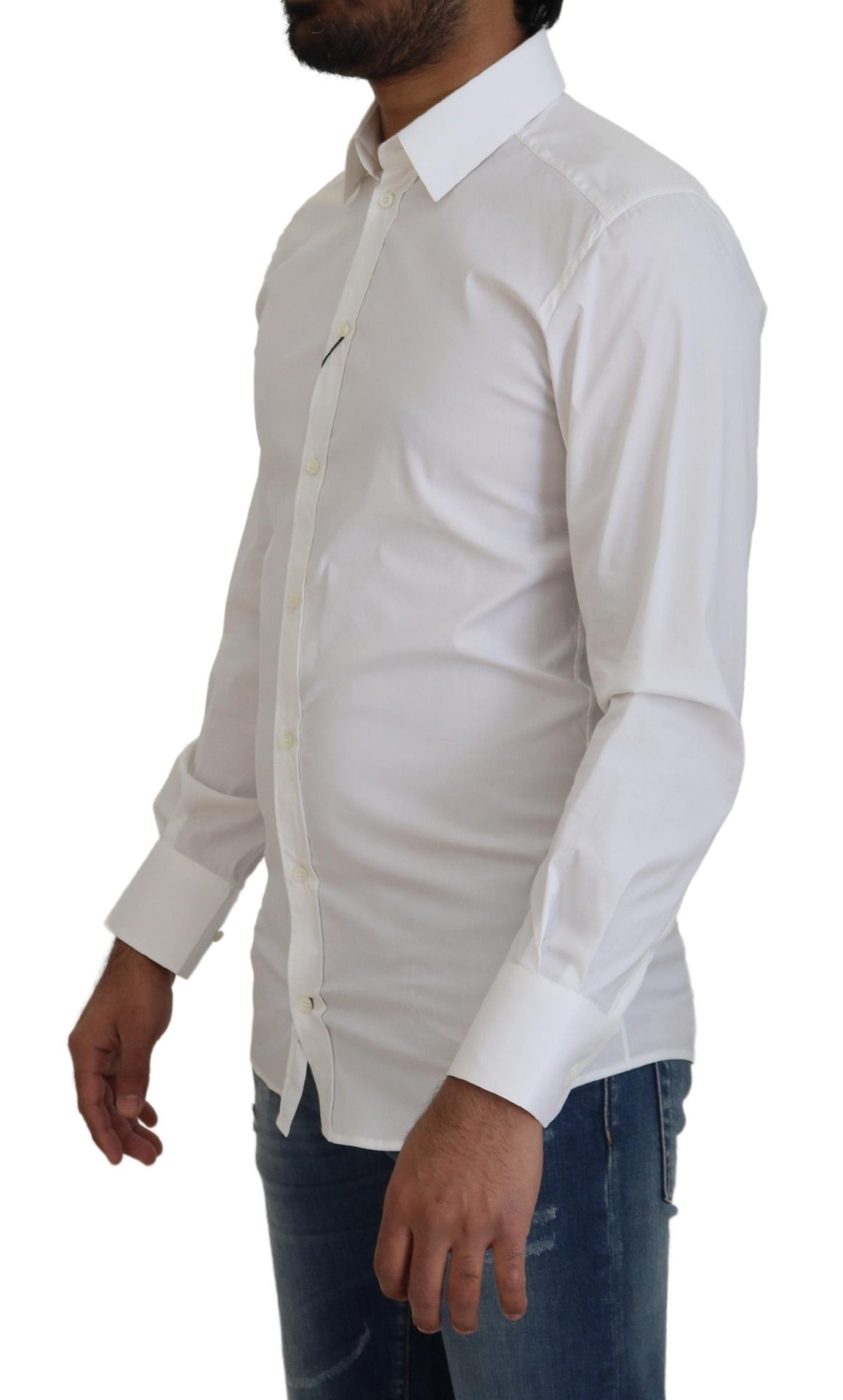 Dolce &amp; Gabbana Iridescent White Slim Fit Shirt