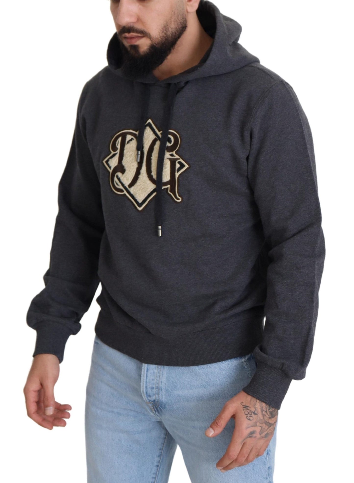 Dolce &amp; Gabbana Elegant hooded sweatshirt in grey cotton