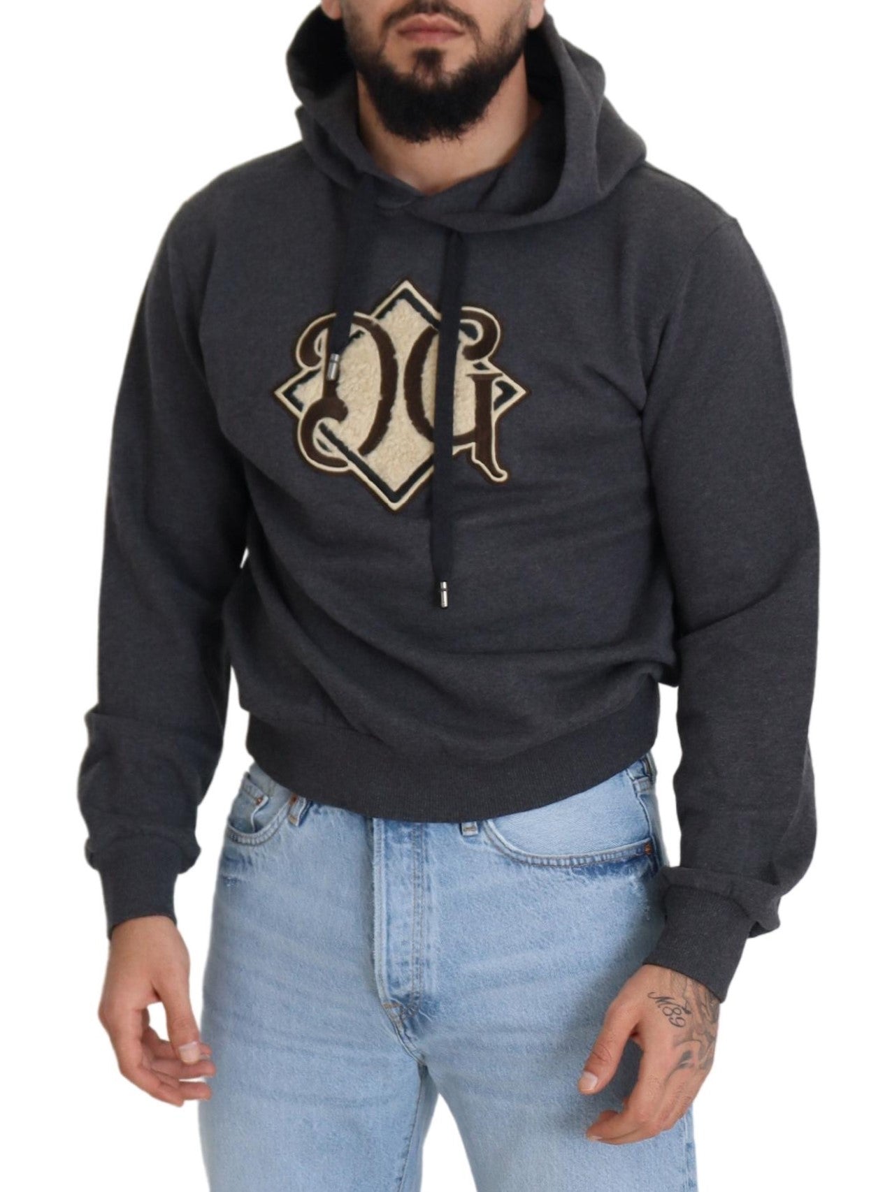 Dolce &amp; Gabbana Elegant hooded sweatshirt in grey cotton