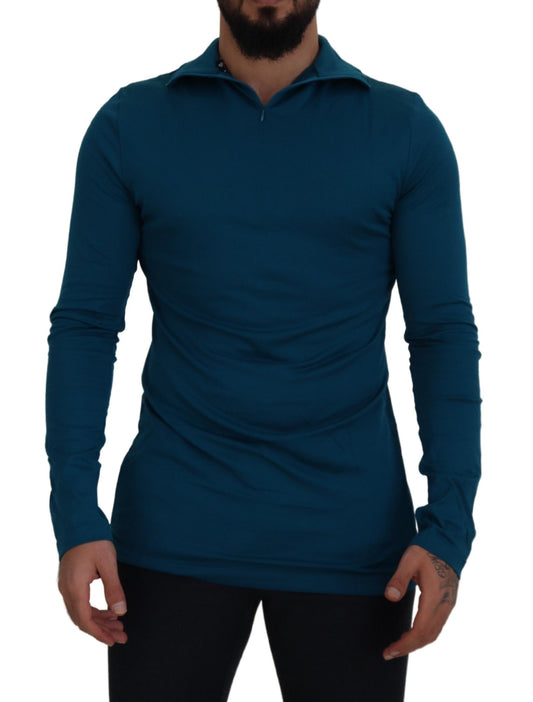 Dolce & Gabbana Eleganter blauer Pullover aus Baumwolle