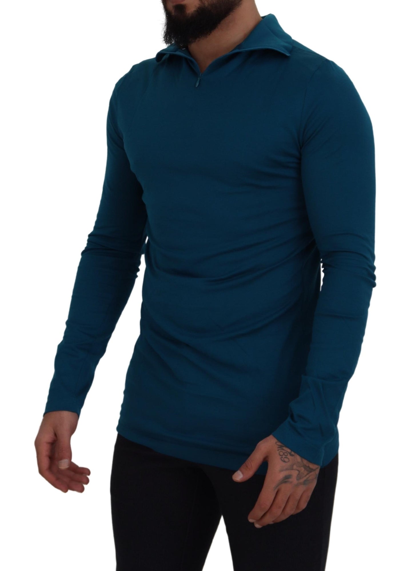 Dolce & Gabbana Eleganter blauer Pullover aus Baumwolle