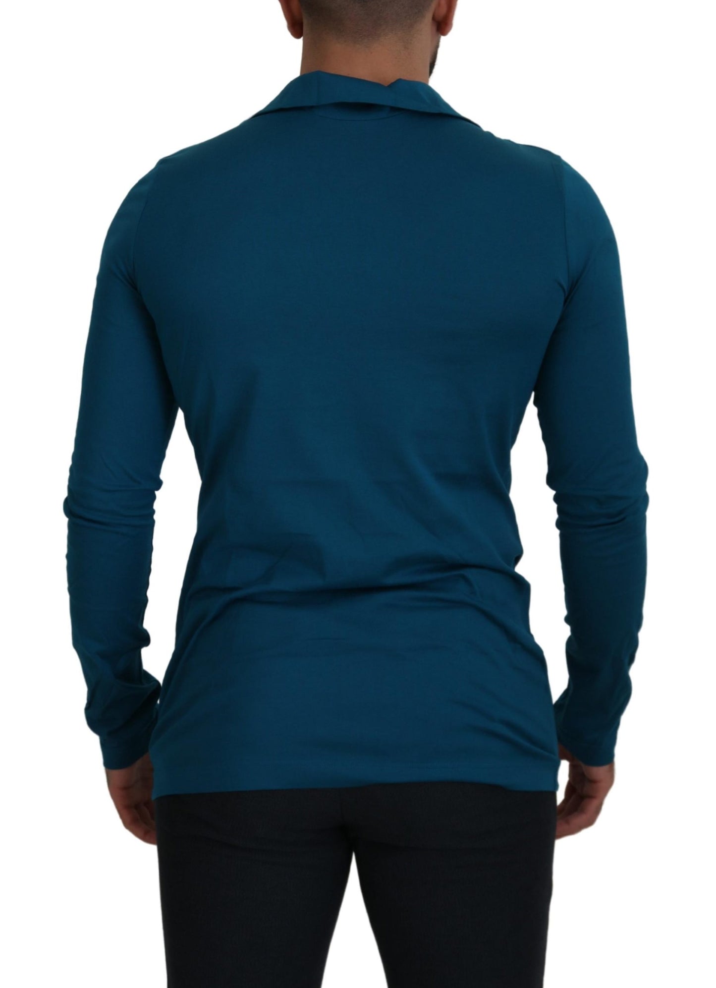 Dolce & Gabbana Eleganter blauer Pullover aus Baumwolle