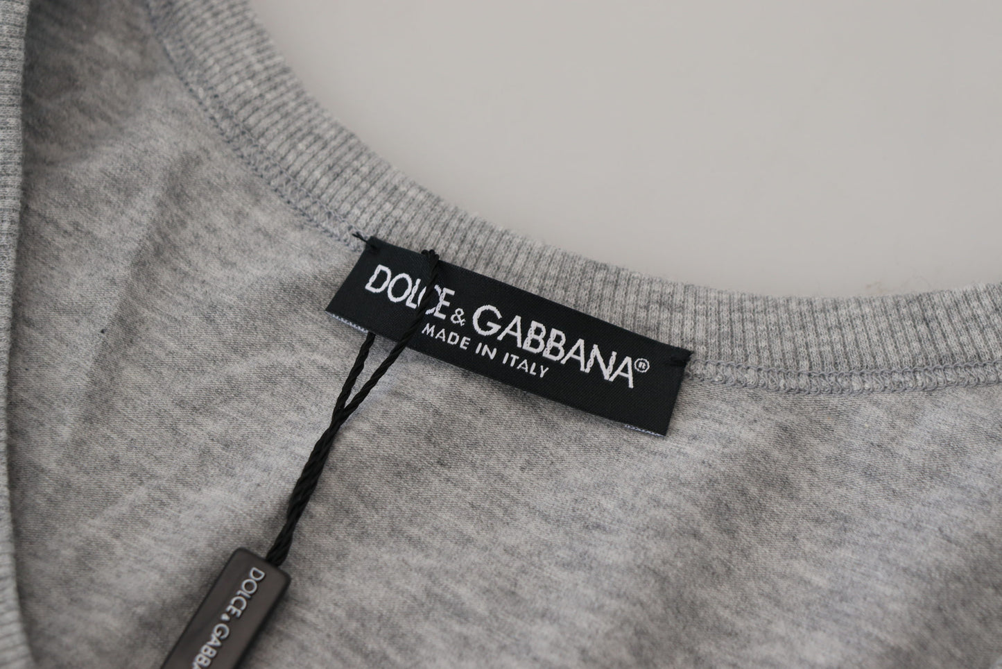 Dolce &amp; Gabbana Slim sleeveless grey cotton tank top