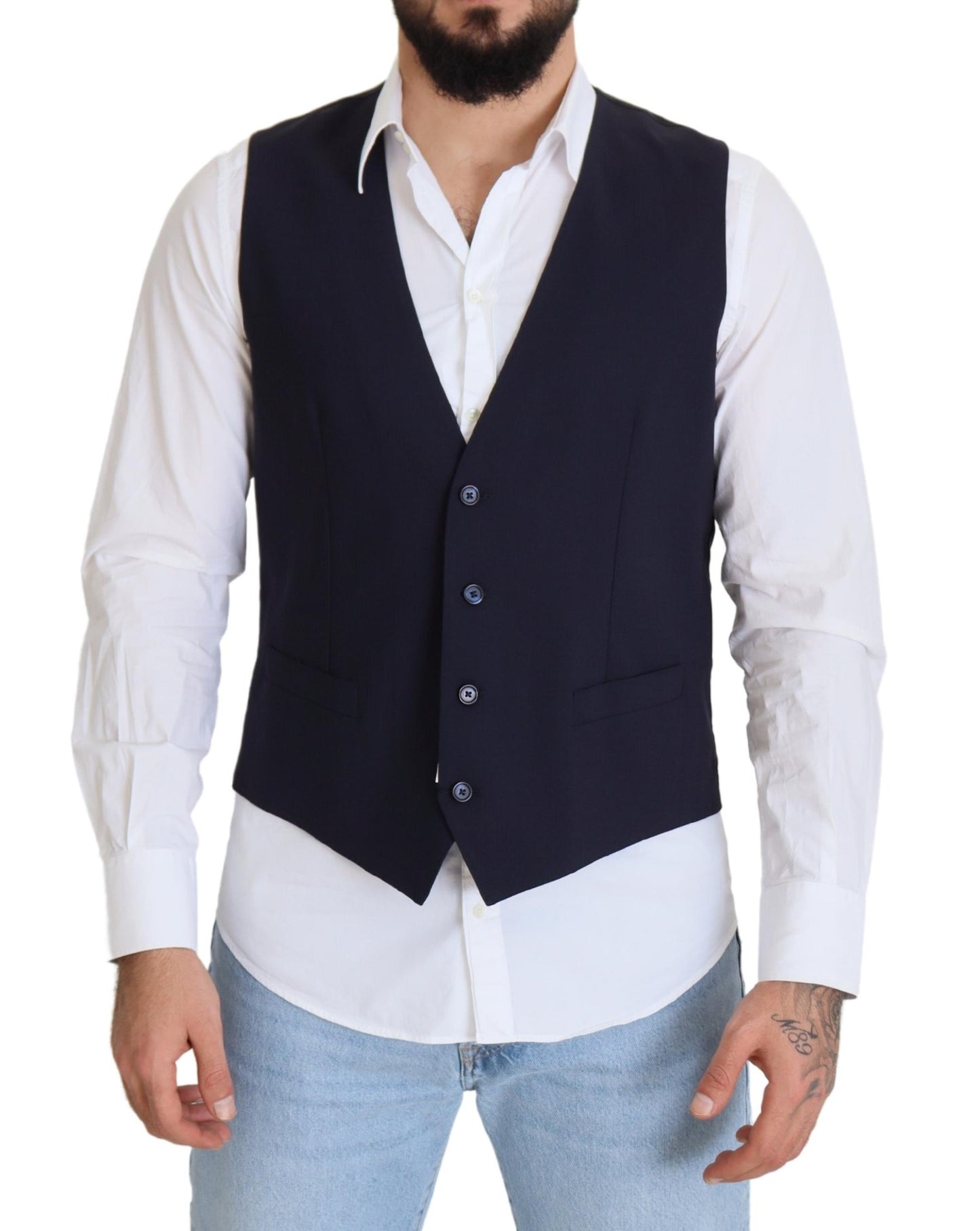 Dolce &amp; Gabbana Elegant dark blue vest for formal occasions