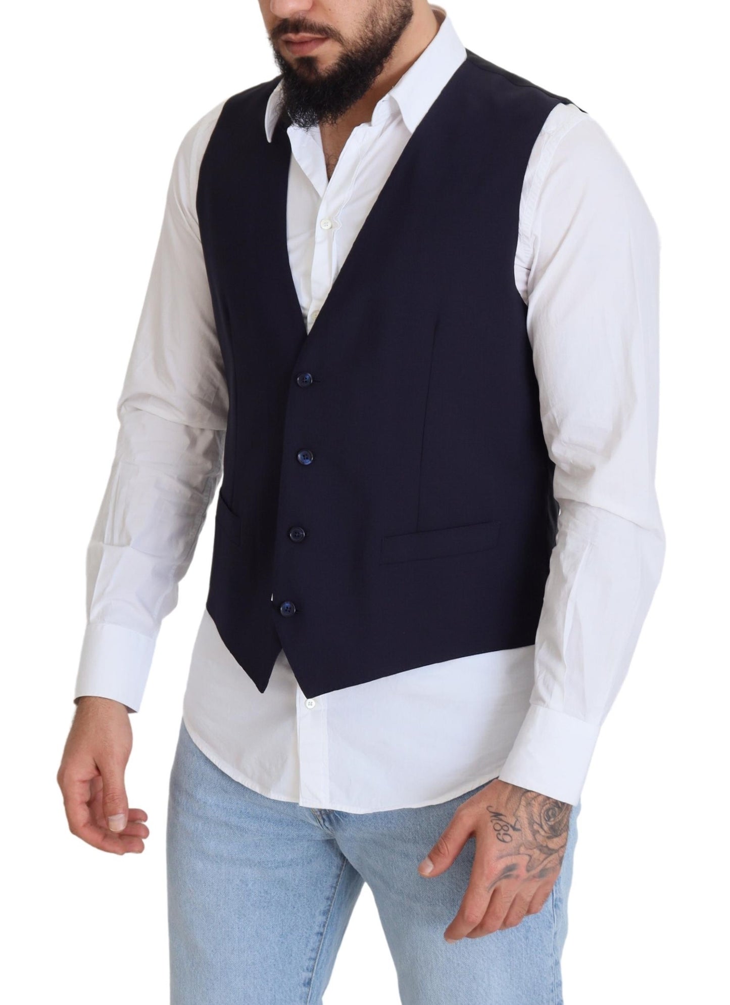 Dolce &amp; Gabbana Elegant dark blue vest for formal occasions