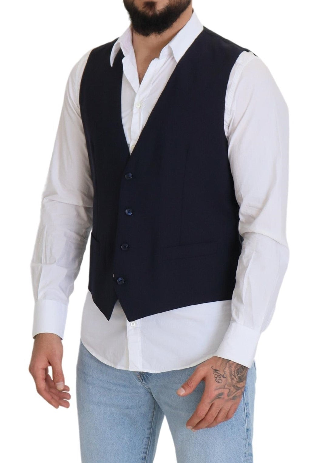 Dolce &amp; Gabbana Elegant dark blue vest for formal occasions