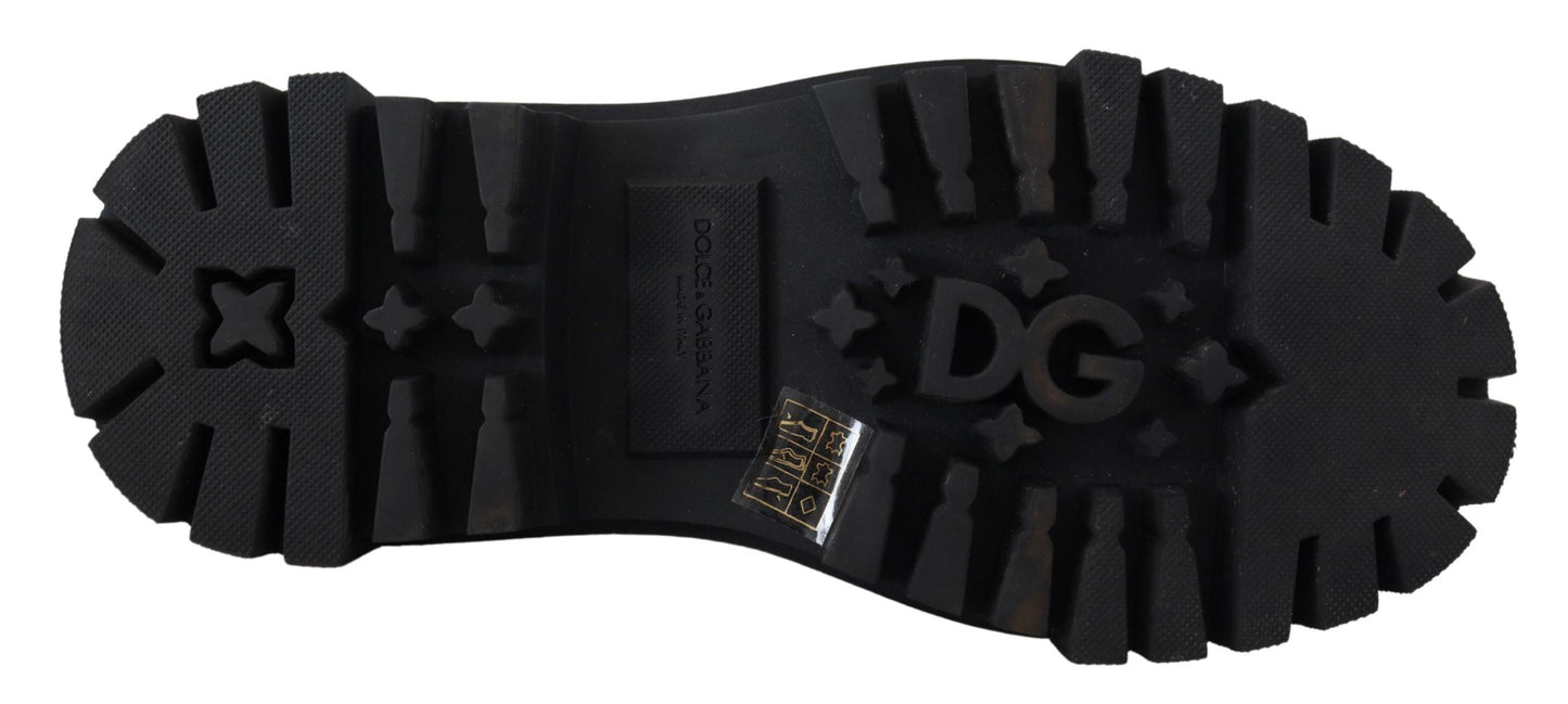 Dolce &amp; Gabbana Timeless Derby Flats in Black Leather with Glam Accents