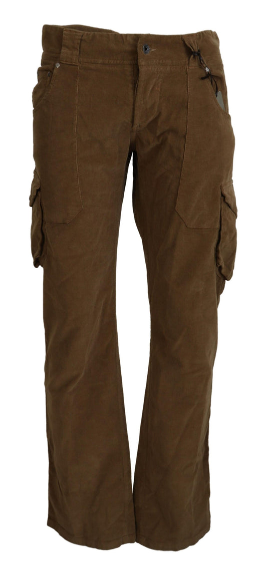 Ermanno Scervino Schicke braune Cargo-Hose aus Kord