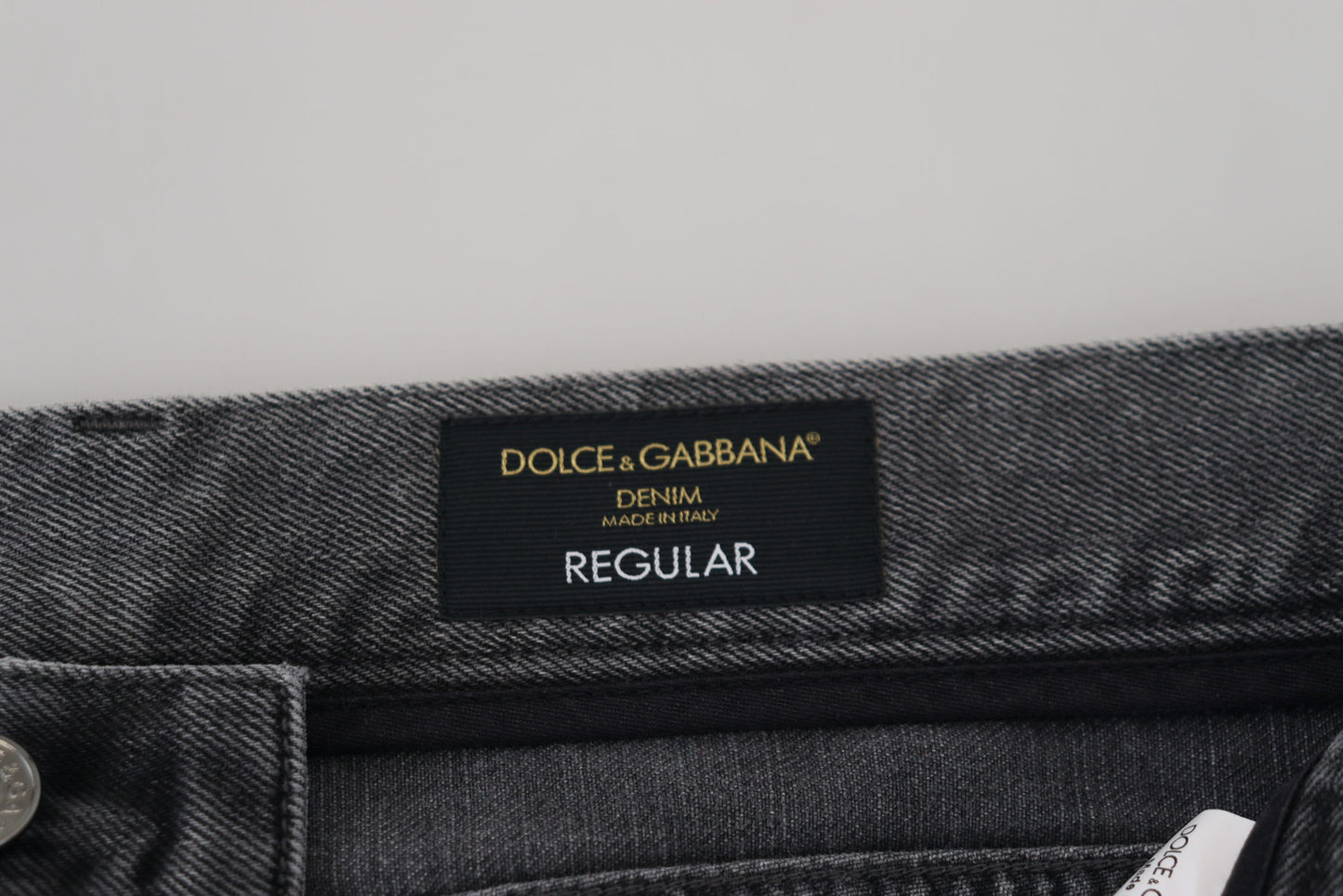 Dolce & Gabbana Eleganter grau karierter Denim-Schatz