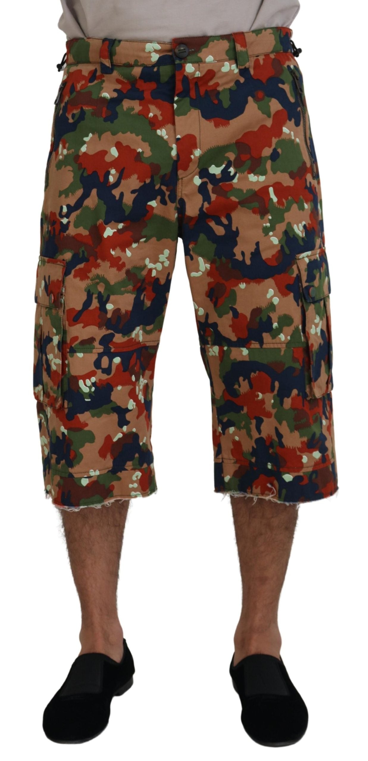 Dolce &amp; Gabbana Italian Designer Multicolor Cargo Shorts