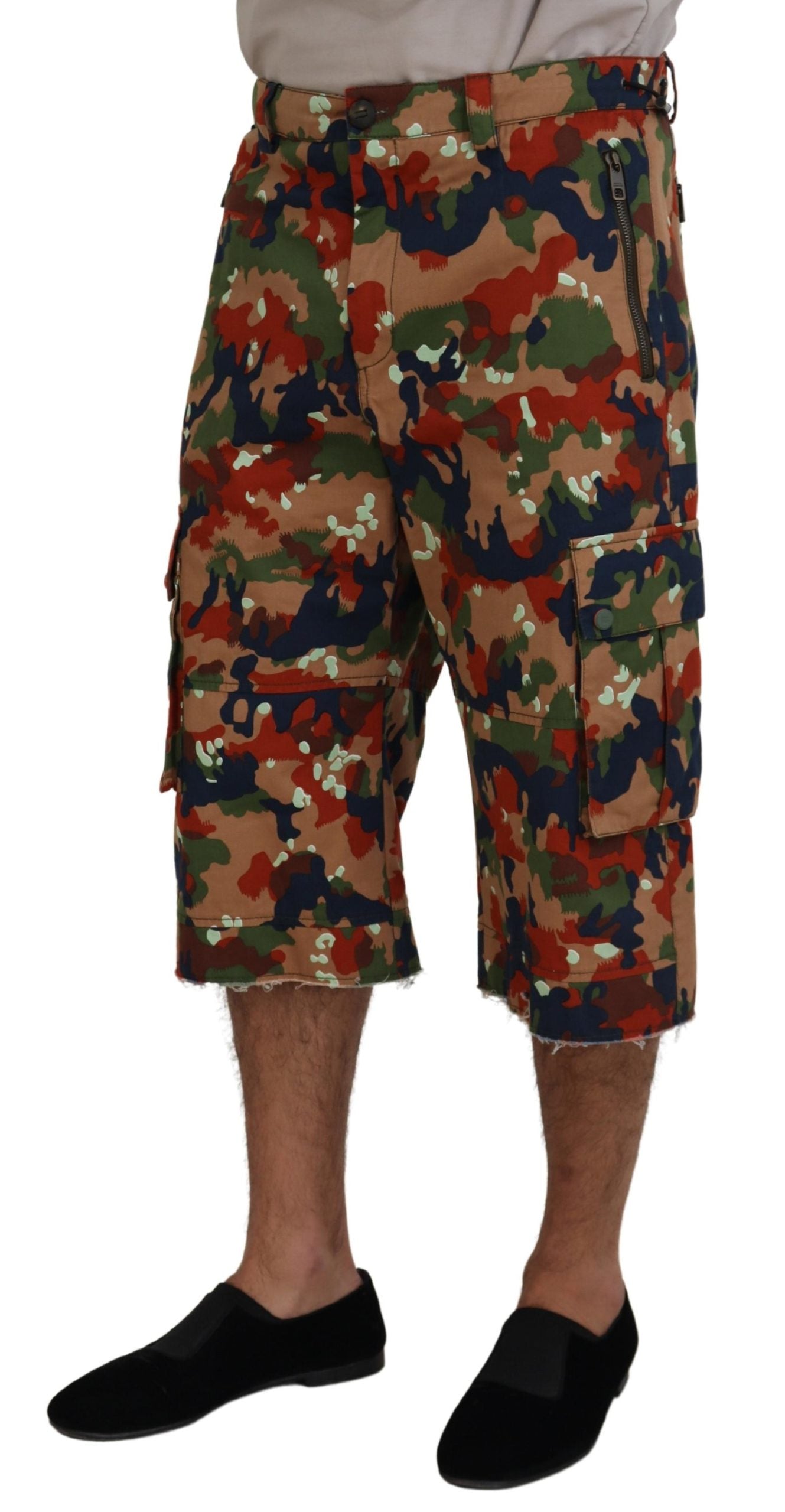 Dolce &amp; Gabbana Italian Designer Multicolor Cargo Shorts