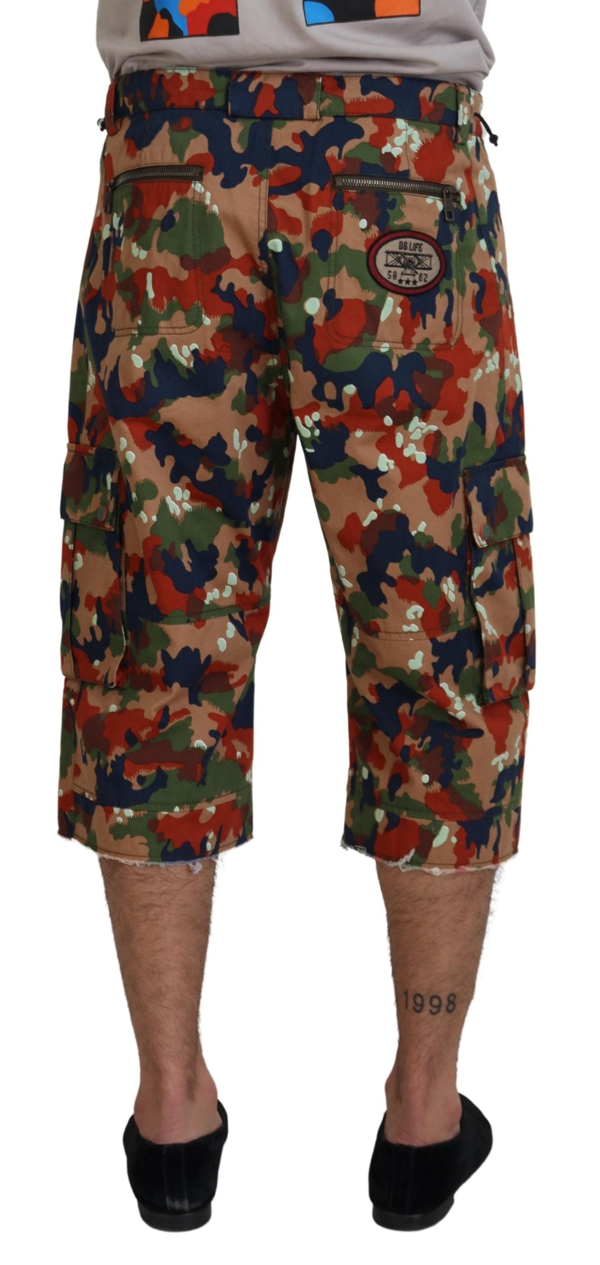 Dolce &amp; Gabbana Italian Designer Multicolor Cargo Shorts