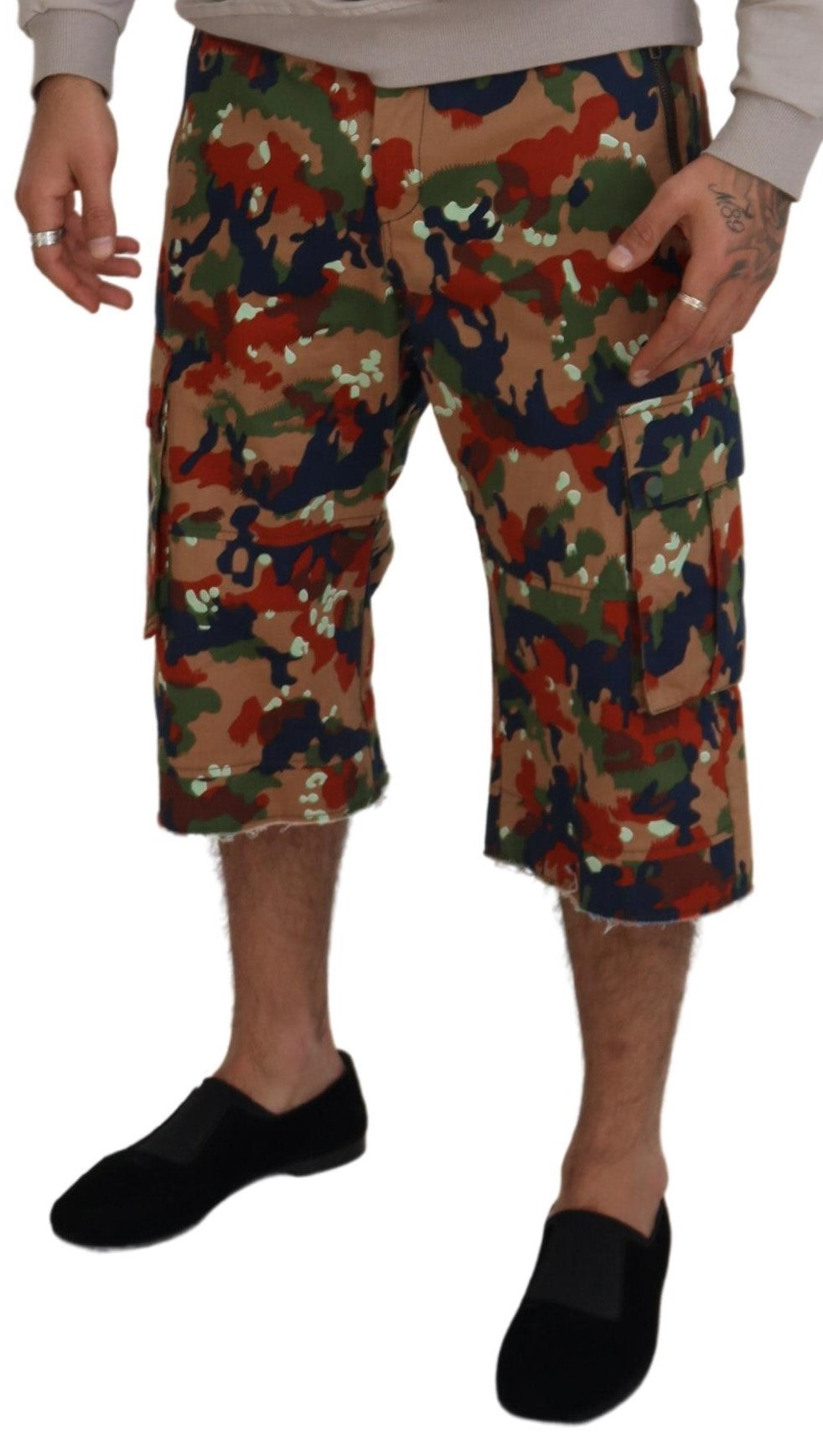 Dolce &amp; Gabbana Italian Designer Multicolor Cargo Shorts