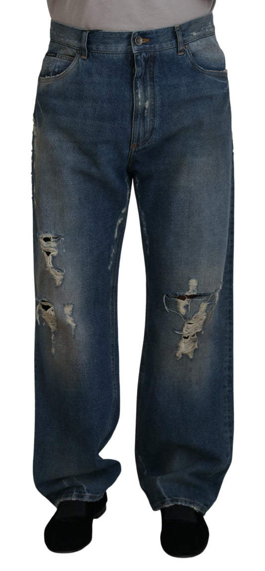 Dolce & Gabbana Atemberaubende Tattered Denim Italian Jeans