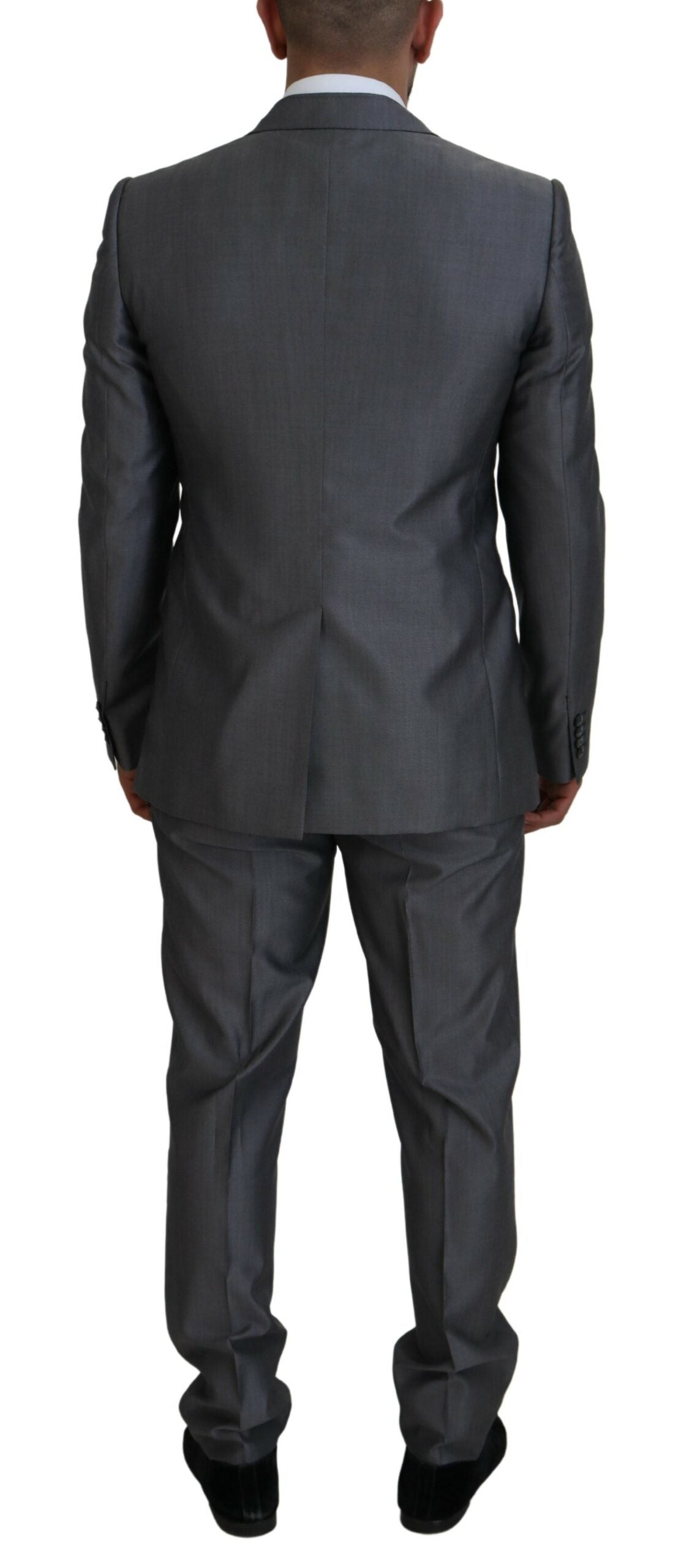 Dolce &amp; Gabbana Elegant Grey Silver Sicilia Suit Ensemble