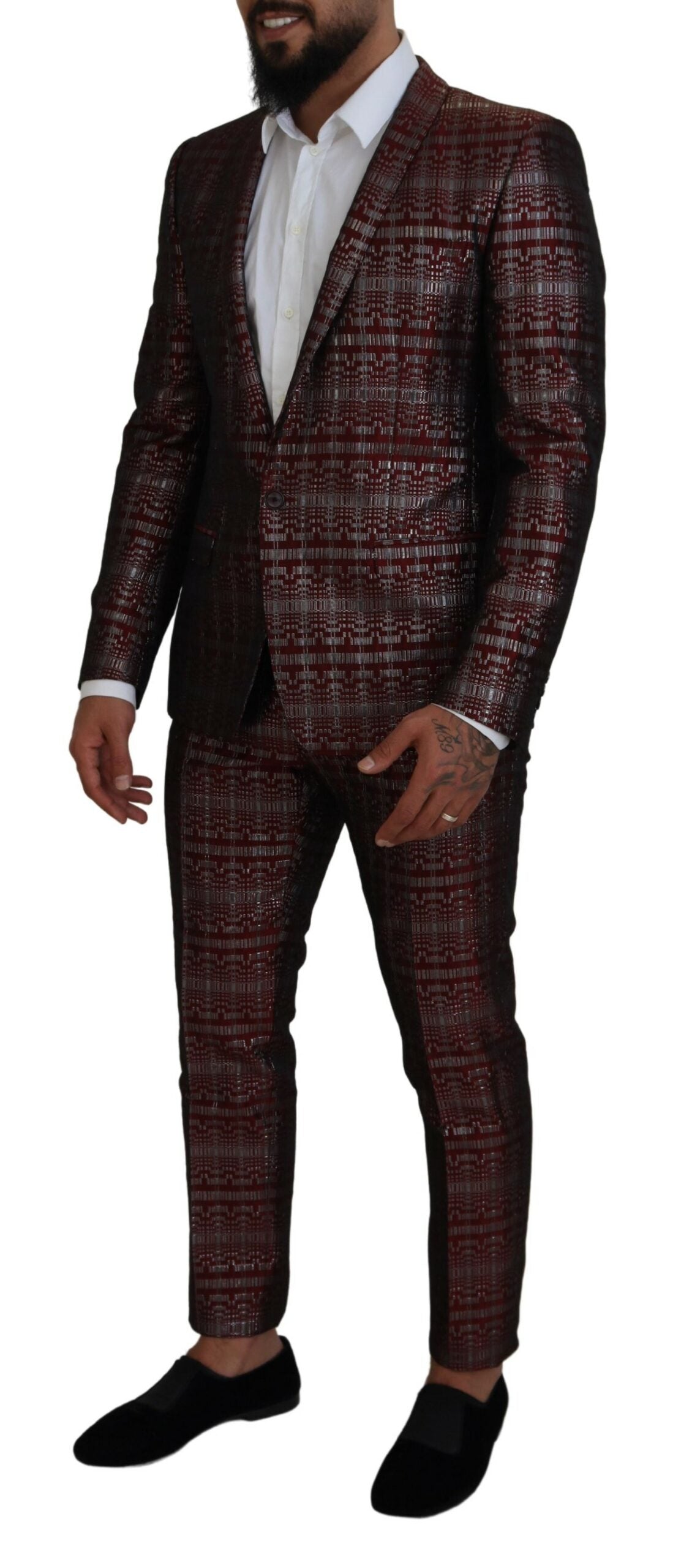 Dolce &amp; Gabbana Bordeaux Fantasy Slim Fit Two Piece Suit