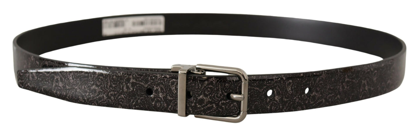 Dolce &amp; Gabbana Slim belt in coarse-grain leather with metal buckle