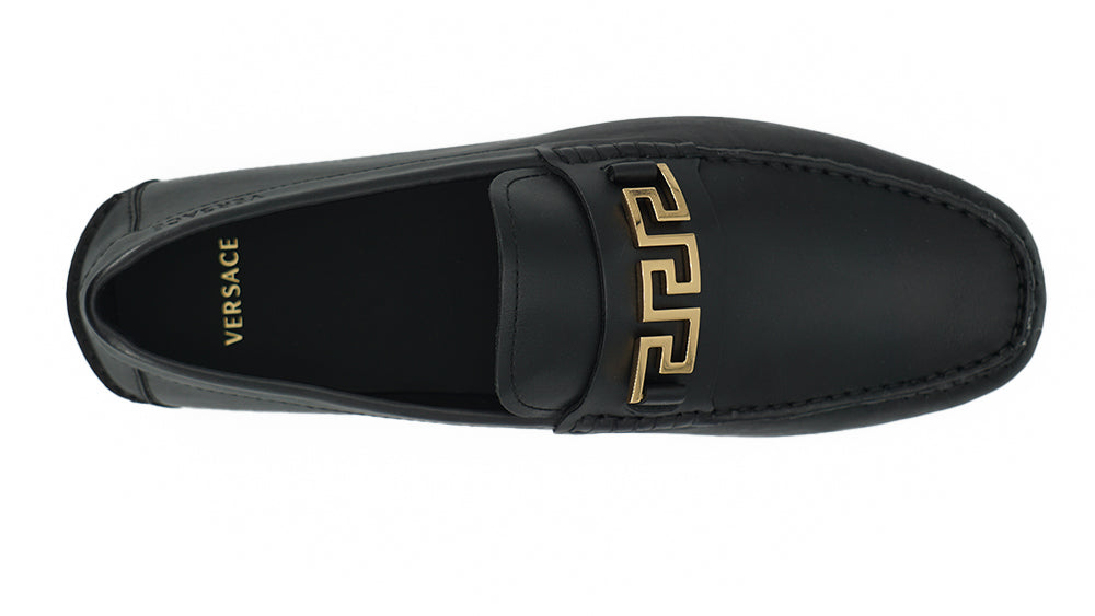 Versace Elegant men's loafers in black calf leather