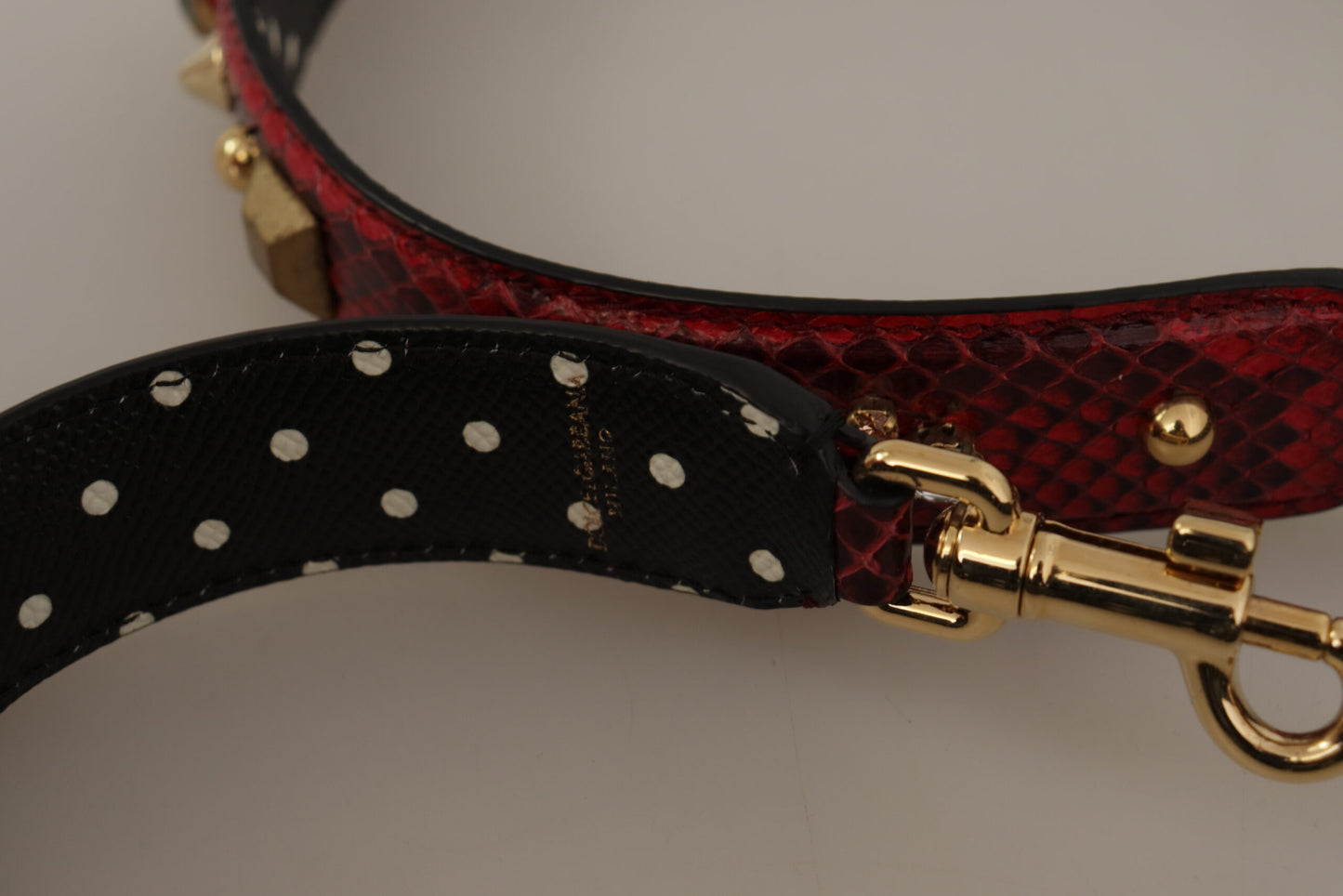 Dolce & Gabbana Roter Pythonleder-Schultertaschenriemen