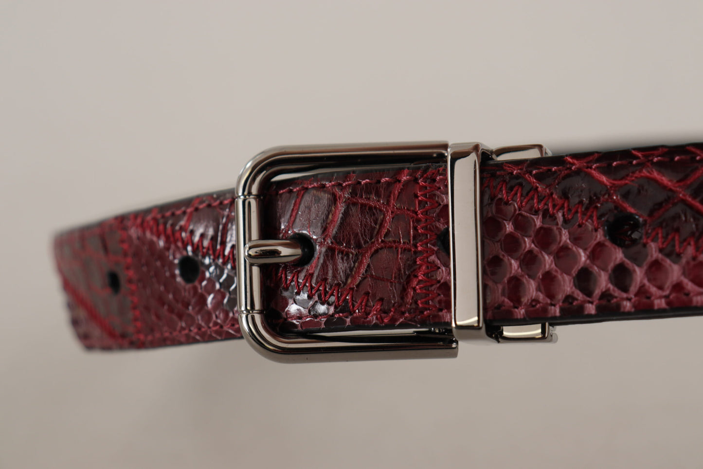 Dolce &amp; Gabbana Elegant red belt made of exotic leather