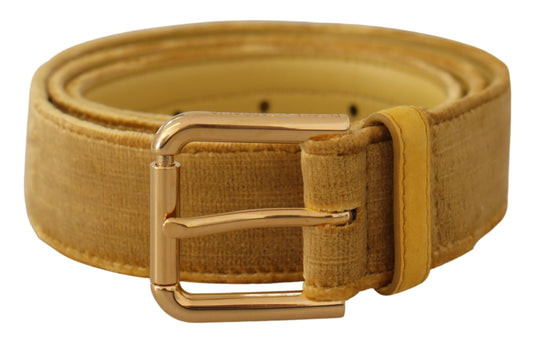 Dolce &amp; Gabbana Elegant designer belt made of velvet with gold buckle