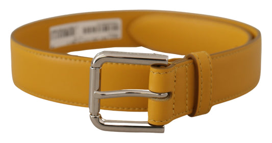 Dolce &amp; Gabbana Elegant Leather Belt in Sunshine Yellow