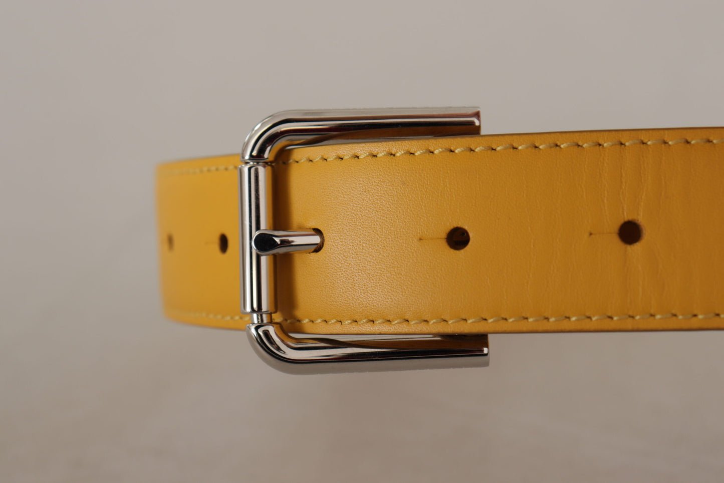 Dolce &amp; Gabbana Elegant Leather Belt in Sunshine Yellow