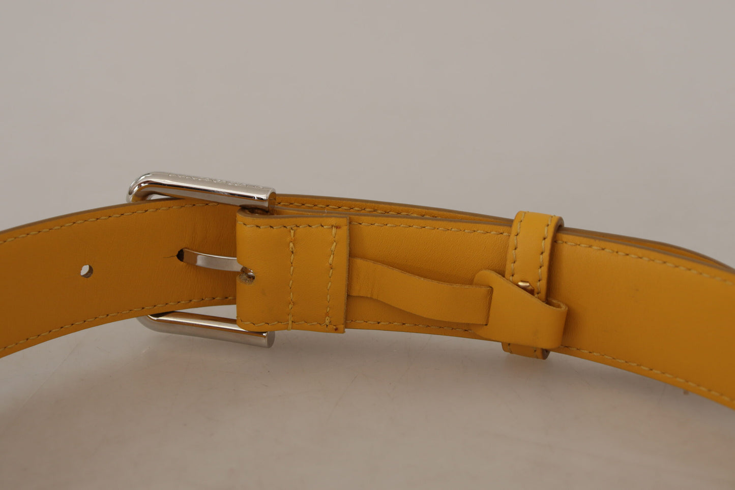 Dolce &amp; Gabbana Elegant Leather Belt in Sunshine Yellow