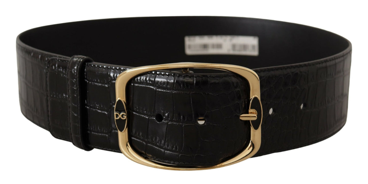 Dolce &amp; Gabbana Elegant logo belt in black leather