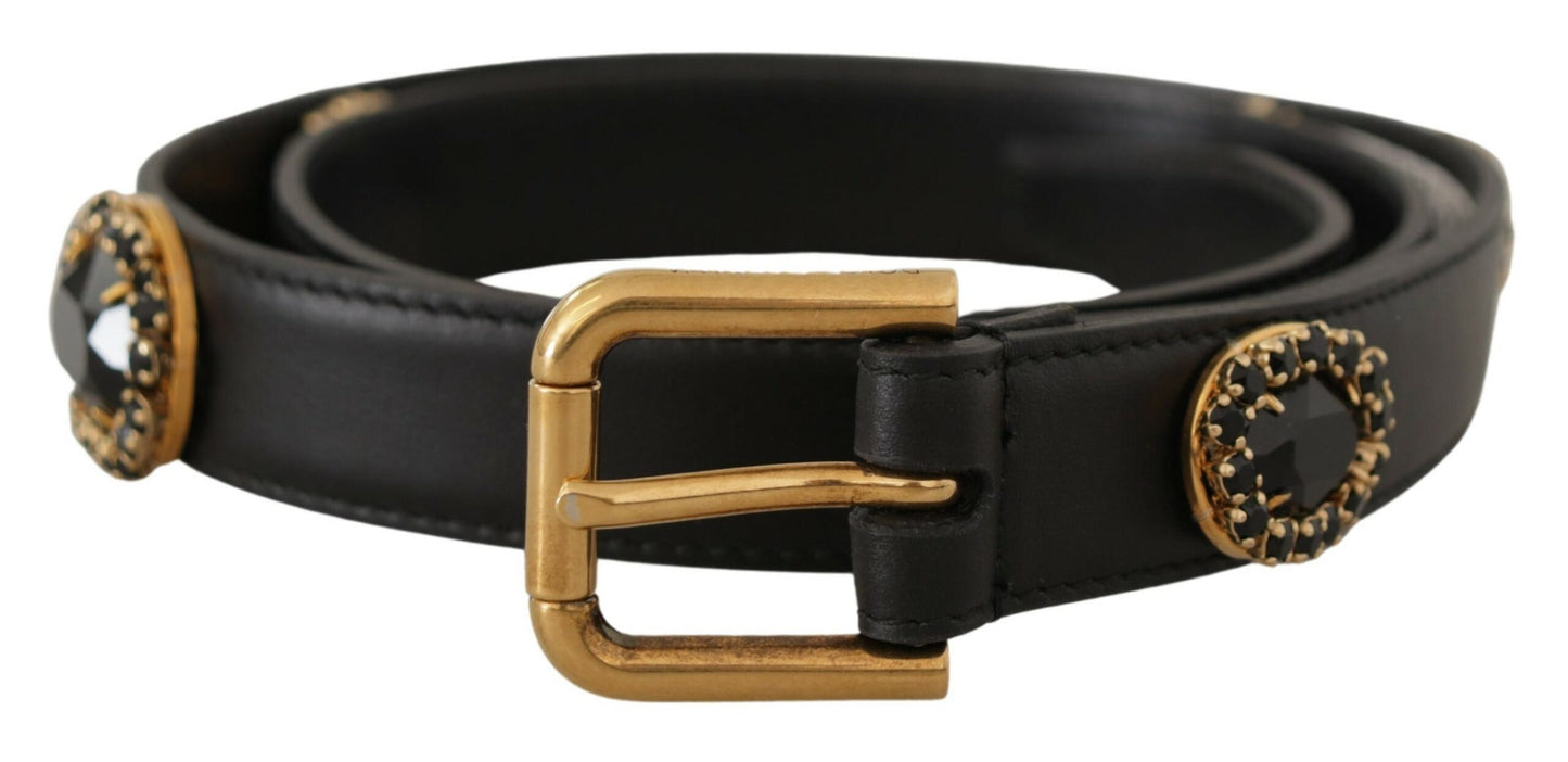 Dolce &amp; Gabbana Elegant logo belt in black leather