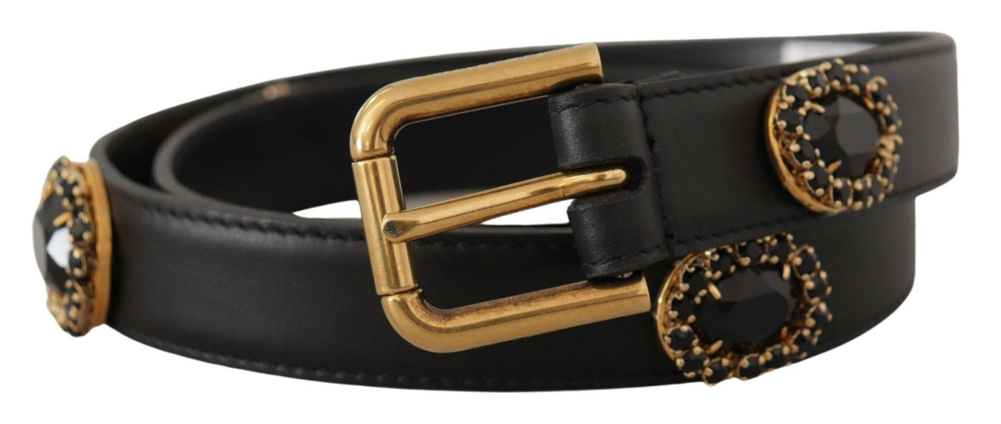 Dolce &amp; Gabbana Elegant logo belt in black leather