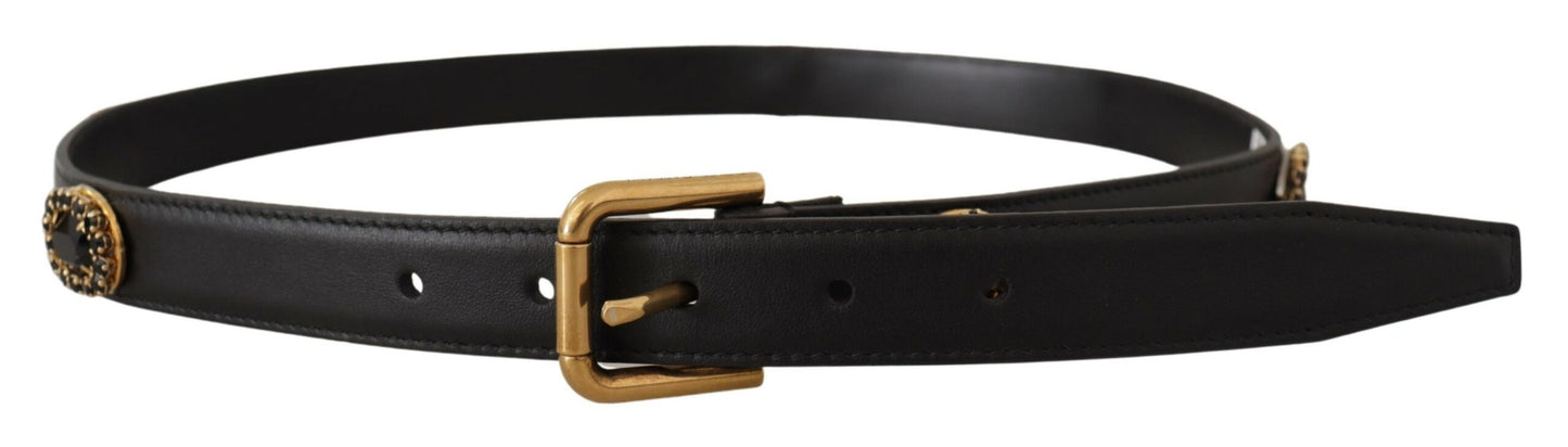 Dolce &amp; Gabbana Elegant logo belt in black leather