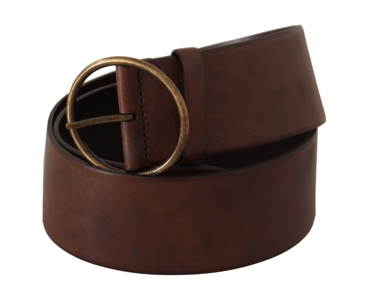 Dolce &amp; Gabbana Elegant leather belt with engraved buckle