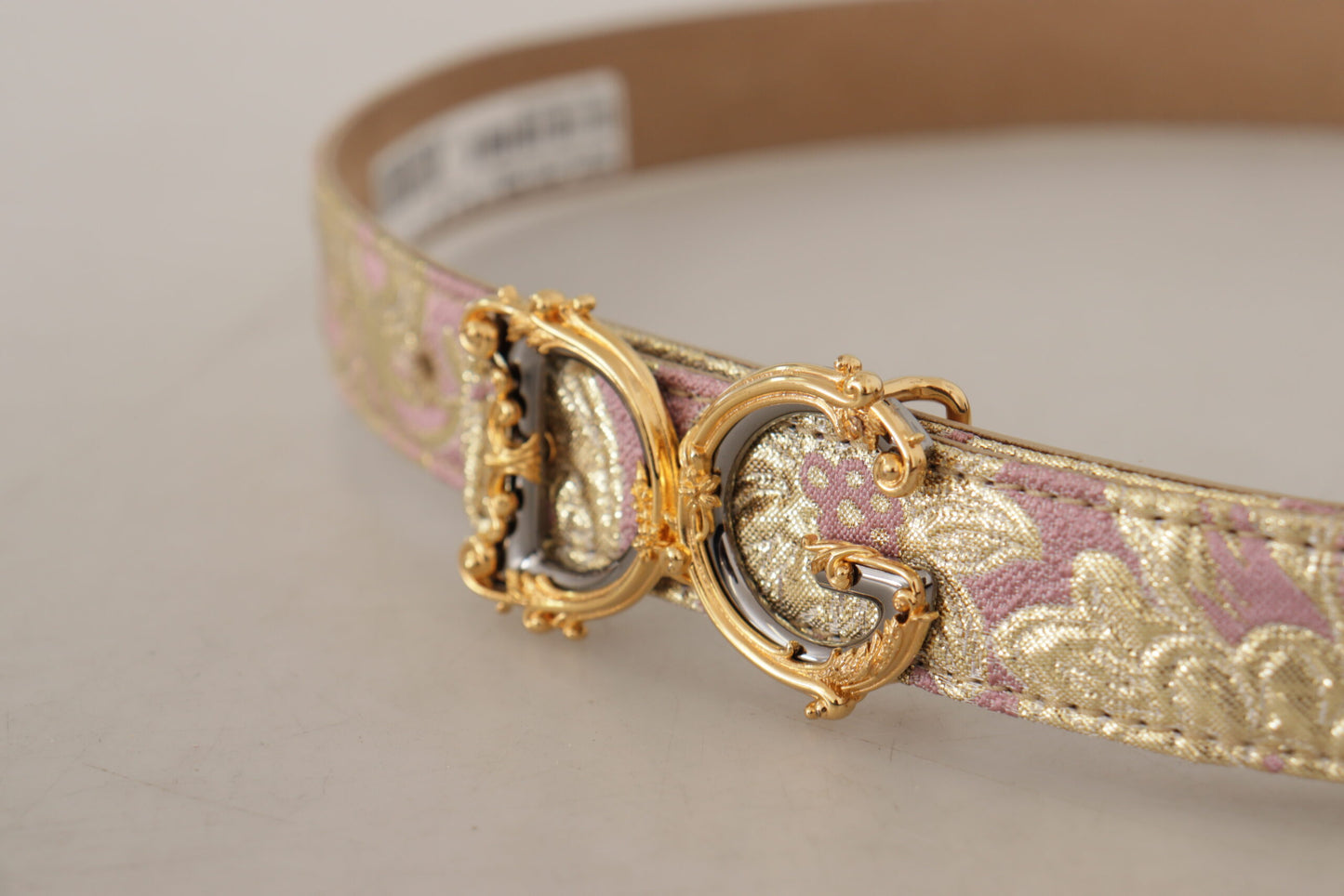 Dolce &amp; Gabbana Chic Leather Belt in Gold and Pink