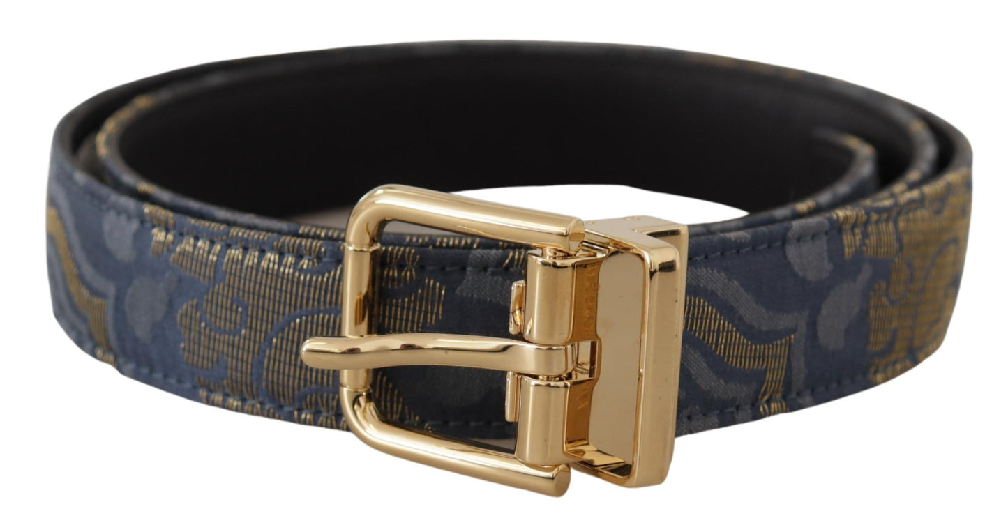 Dolce &amp; Gabbana Elegant navy blue leather belt