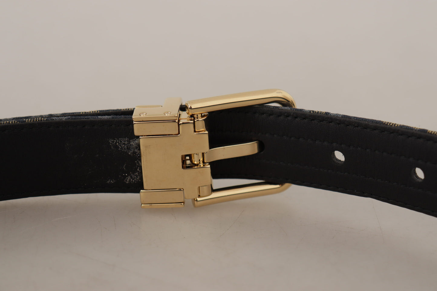 Dolce &amp; Gabbana Elegant navy blue leather belt