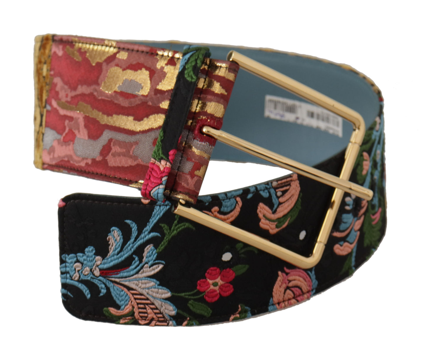 Dolce & Gabbana Multicolor Canvas Leder Statement Gürtel