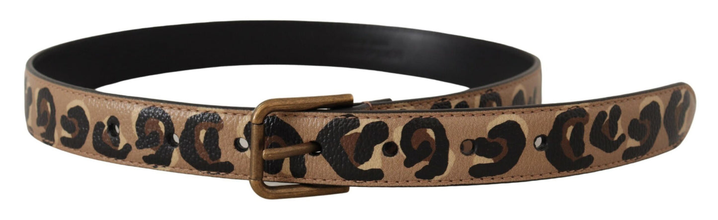 Dolce &amp; Gabbana Elegant belt with engraved leather buckle