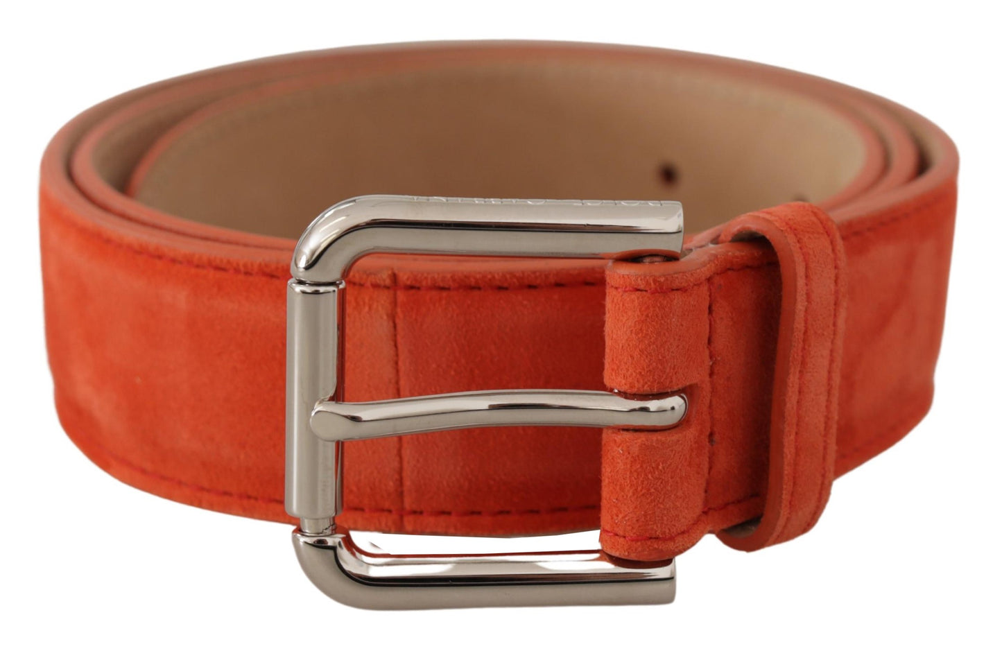 Dolce &amp; Gabbana Elegant Suede Belt in Bright Orange