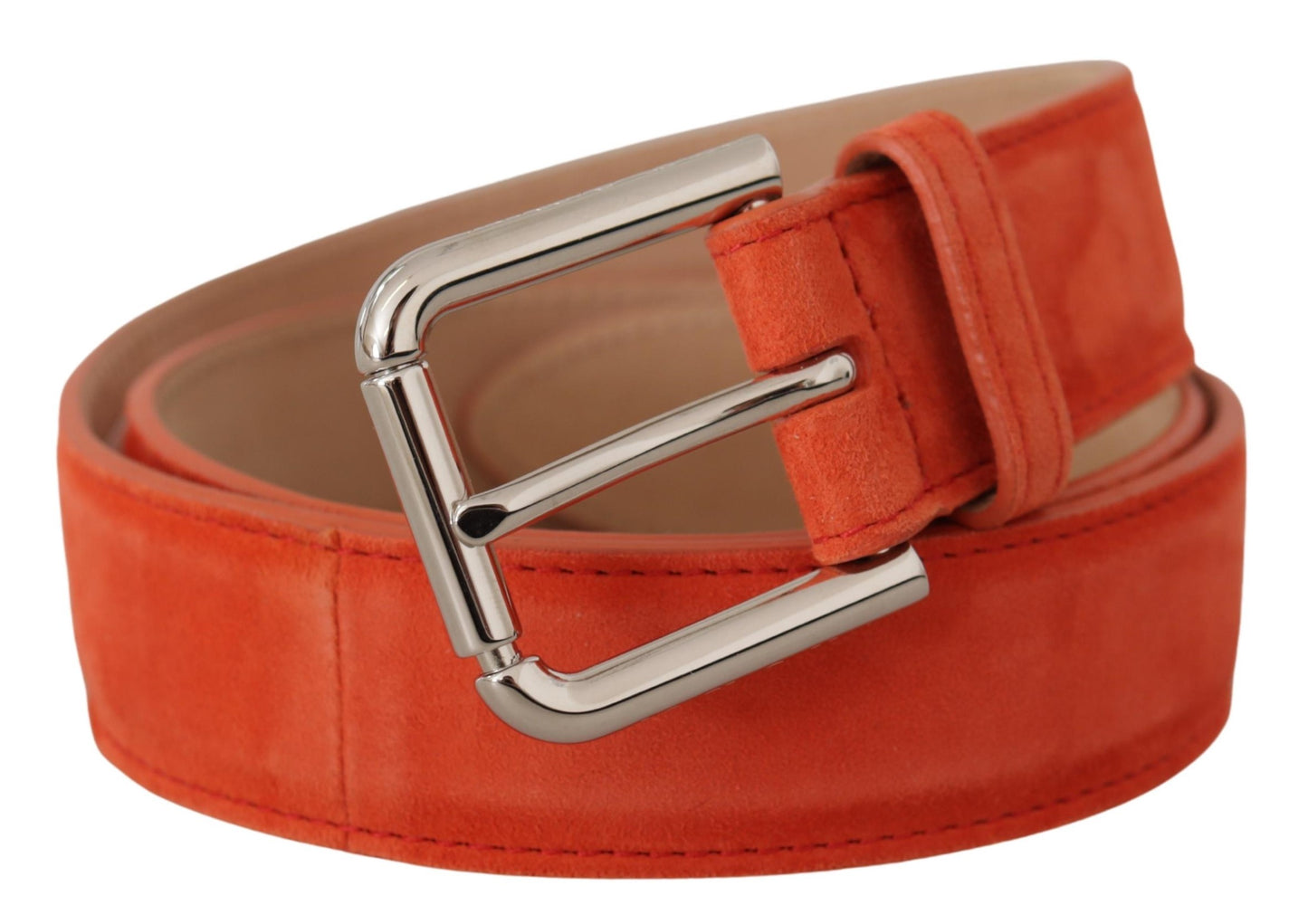 Dolce &amp; Gabbana Elegant Suede Belt in Bright Orange